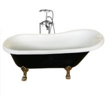 Eliteshopping - Baignoire ilôt retrò classique noir + Mitigeur – Marigold Noir