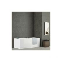 Novellini - Baignoire iris pour personnes âgées avec cadre de robinetterie et 2 panneaux