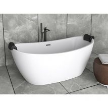 Baignoire îlot blanc brillant avec bonde blanc Ayla 170x80