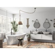 Baignoire îlot blanc brillant avec bonde blanc calima 170x74