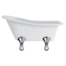 Baignoire îlot buckingham Burlington 1500 x 740 x7 80 mm avec 4 pieds standards chromés Aquatop