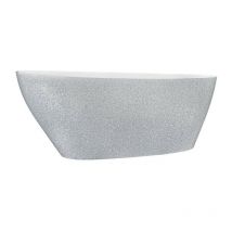 Baignoire îlot chrome Glam avec bonde graphite GOYA A-LINE 170x80