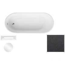 Baignoire îlot graphite glam avec bonde blanc melody 170x80