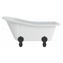 Baignoire îlot harewood Burlington 1690 x 730 x 770 mm avec 4 pieds griffés noirs Aquatop