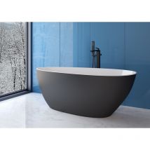 Otitec - Baignoire îlot noir mat avec bonde noir goya 160x70