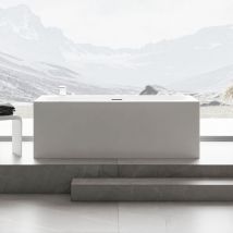 Bernstein - Baignoire îlot onda en acrylique sanitaire blanc brillant - 170 x 78 x 58 cm - robinetterie 6080 en optionSans siphon, Avec mitigeur 6080