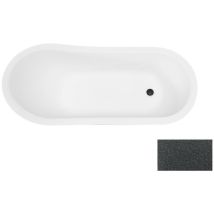Baignoire îlot glam graphite sur pieds pattes de lion chrome otylia 170x77