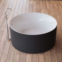 Spalina - Baignoire îlot ronde loom 2.0 Noire Mate 130x130, by