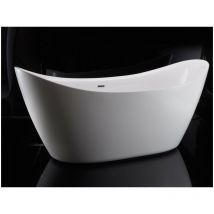 BERNSTEIN - Baignoire îlot SIENA en acrylique sanitaire blanc mat ou blanc brillant - 173 x 73 x 75 cm - robinetterie et accessoires en option Avec