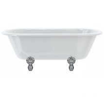 Baignoire îlot WINDSOR Burlington 1500 x 750 x 630 mm avec 4 pieds griffés chromés - Aquatop