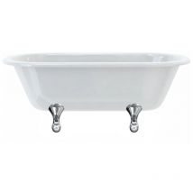 Baignoire îlot windsor Burlington 1500 x 750 x 630 mm avec 4 pieds standards chromés Aquatop