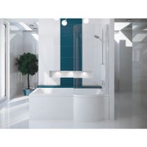 Baignoire Rectangulaire 150x70 Droite avec tablier en acrylique, Siphon de bain et pieds (support) - Set 4en1 - Fabriqué en UE - BADLAND INSPIRO