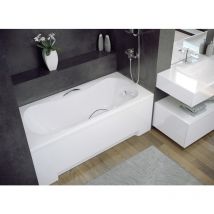 Baignoire Rectangulaire 150x70 avec tablier en acrylique + poignée, Siphon de bain et pieds (support) - Set 5en1 - Fabriqué en ue Badland aria plus