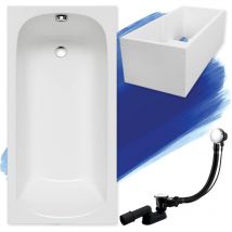 Baignoire Rectangulaire 150x70 avec support en polystyrène, Siphon de bain et pieds (support) - Set 4en1 - Fabriqué en ue Badland classic