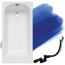 Badland - Baignoire Rectangulaire 170x70, Siphon de bain et pieds (support) - Set 3en1 - Fabriqué en ue classic slim