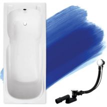 Badland - Baignoire Rectangulaire 170x70, Siphon de bain et pieds (support) - Set 3en1 - Fabriqué en ue majka