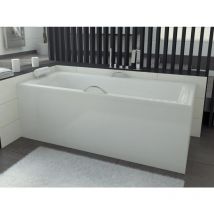 Baignoire Rectangulaire 170x75 avec tablier en acrylique, Siphon de bain et pieds (support) - Set 4en1 - Fabriqué en ue Badland talia