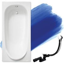 Badland - Baignoire Rectangulaire 190x80, Siphon de bain et pieds (support) - Set 3en1 - Fabriqué en ue medium