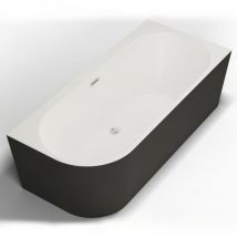 Spalina - Baignoire semi-îlot Murale capri 160 Droite Noire l. 160 x l. 76 cm, by