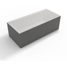 Baignoire semi-îlot Murale COBALT 170 Grise L. 170 x l. 75 cm, by SPALINA