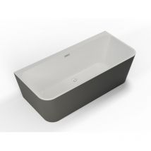 Spalina - Baignoire semi-îlot Murale mint 160 Grise 160x75cm, by