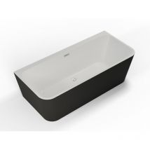 Spalina - Baignoire semi-îlot Murale mint 160 Noire 160x75cm, by