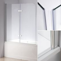 Mucola - 139x119 Cloison de douche verre de cloison de baignoire pliante
