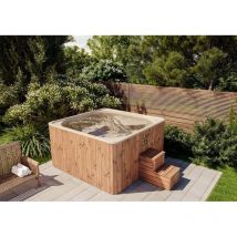 Finntherm - Bain à remous Riga Edition Spa - Série-E Naturel Bois thermique 220 x cm