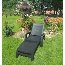 Altri - Bain au soleil Saturno, Bain au soleil de jardin réglable avec accoudoirs, Chaise longue d'extérieur, 100% Made in Italy, Cm 190x46h70,