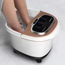 Bain de Pieds 15L avec Ecran LED 6 Rouleau de Massage C Chaleur Automatique 35°C-48°C Fonction de Douche et Lumière Café CW2813 Maison Chic