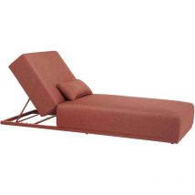 Bain de soleil avec coussin inclinable 5 positions terracotta