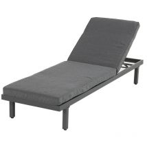 CHALET & JARDIN Bain de soleil Aveiro en aluminium - matelas en polyester - Anthracite