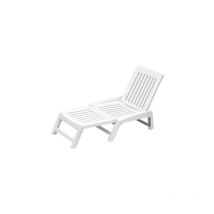 Bain de soleil pliant Orfeo en re'sine antichoc blanche 177x61x30 cm pour jardin mer piscine