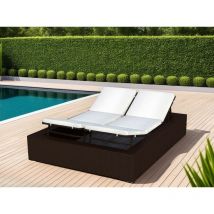 Bain de soleil design double en résine tressée - Delorm