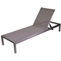 Vacchetti - Chaise longue bain de soleil Gris 197x64 cm h 30 cm en Aluminium mod. Seattle