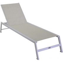 Vacchetti - Chaise longue bain de soleil Blanc 195x55 cm h 31 cm en Aluminium mod. Cleveland