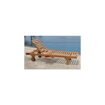 M&s - Bain de soleil en teck avec roulettes