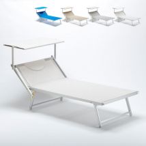 Beach And Garden Design - Transat de plage professionnel en aluminium Grande Italia xl - Blanc