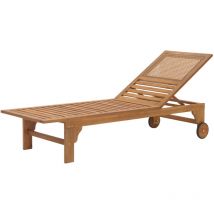 Bain de soleil HW C-N48, Chaise longue de jardin, bois massif d'acacia certifié mvg