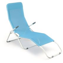 Fraschetti - Chaise Longue Pliable 63x200 cm en Acier et Textilène - Bleu