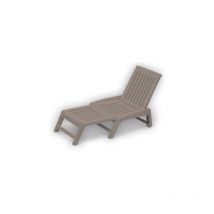 Bain de soleil pliant Orfeo en re'sine antichoc anthracite 177x61x30 cm pour jardin mer piscine