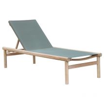 Beau Rivage - Bain de soleil samoa en bois d'acacia et textilene vert