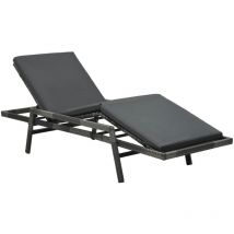Bain de soleil, Transat, Chaise longue avec coussin résine tressée gris togp12531 design in