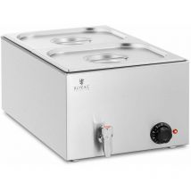 Helloshop26 - Bain-marie chauffe-plat bain-marie professionnel 600 watts 2 x gn 1/2 robinet de vidange