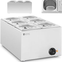 Bain Marie Speisenwärmer 640 w 6 x gn 1/6 Behälter mit Deckel 30 - 80 °c 18 l