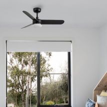 Baires Ventilador negro Ø90cm luz - Ventyly