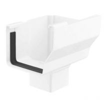 Bajada Lateral Derecha Canalón EUME Blanca PVC - 70x70 - Ferroplast