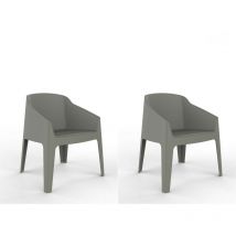 Baku Set 2 Sillón Interior, Exterior Gris Verdoso - Garbar