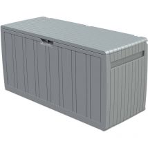 Harz-Truhe Gardiun Top 117x45,5x57,50 cm 270L Klick Montage mit Verschlusssystem Grau