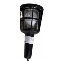 Baladeuse led 8W cage plastique noire ampoule E27 230V 3000K 700lm Protec tion verre + cable longueur 5m